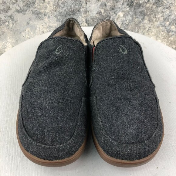 OluKai Men\'s Size 10 Nohea Wool Grey Textile Closed Toe Slip On Loafers Casual main image 12
